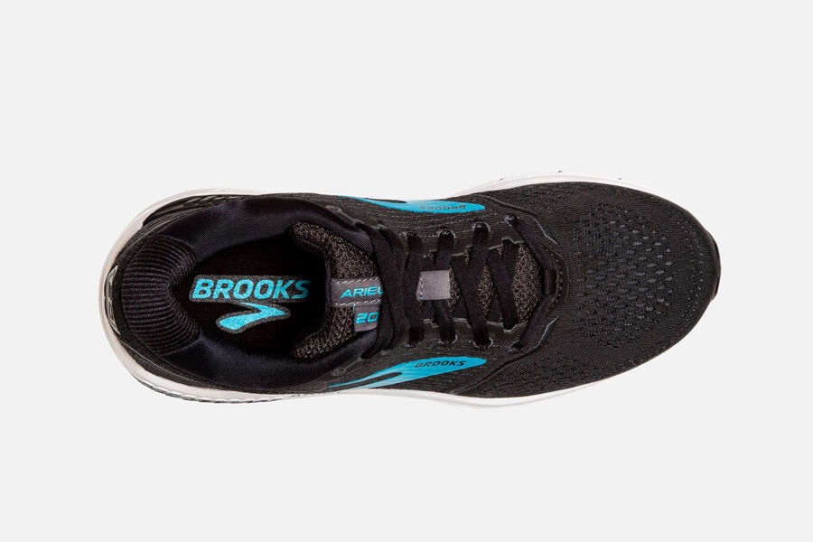 Brooks Running Shoes Womens Black/Blue - Ariel \'20 Road - 5371-YNMHP